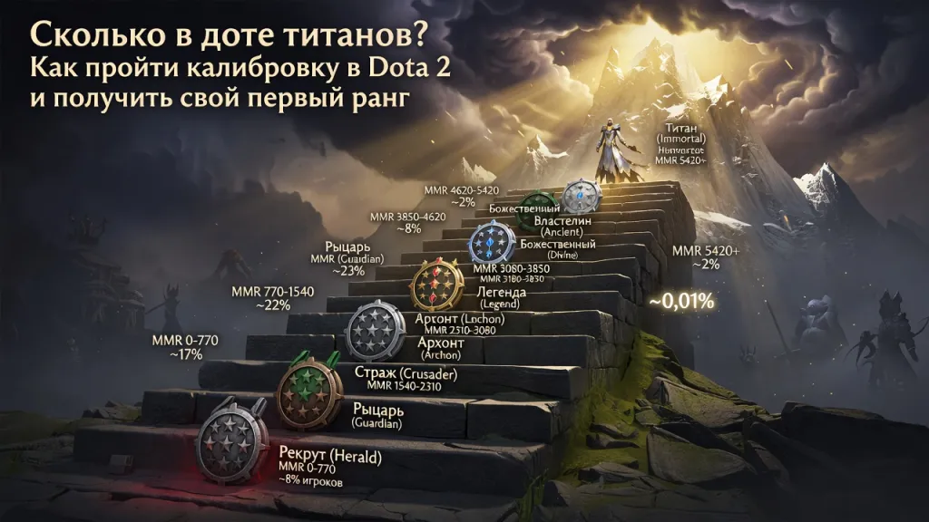 Сколько в доте титанов? Как пройти калибровку в Dota 2 и получить свой первый ранг